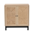 Baxton Studio Cherelle 2-Door Mid-Century Wood Storage Cabinet in Brown/Black