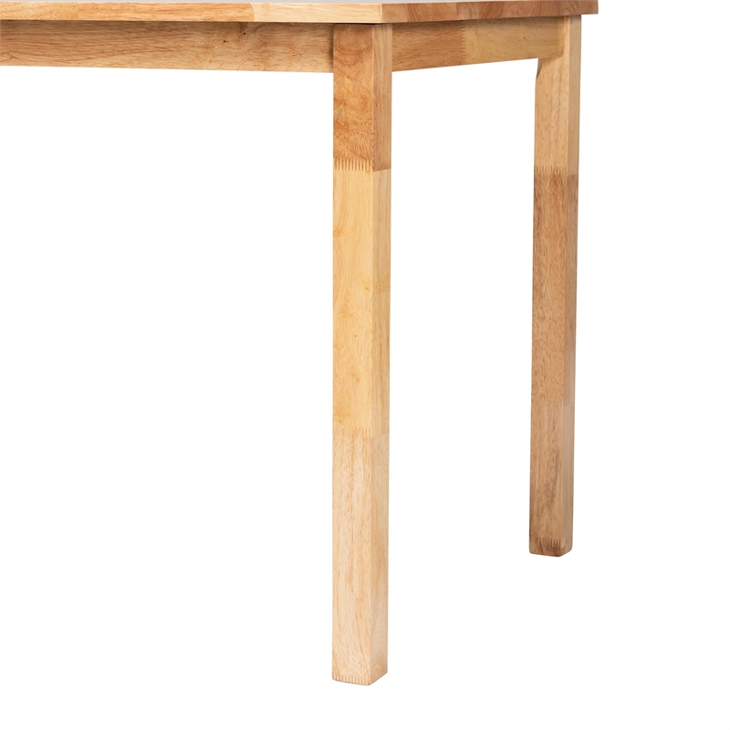 Baxton Studio Eveline Rectangular Modern Wood Dining Table in Natural Brown