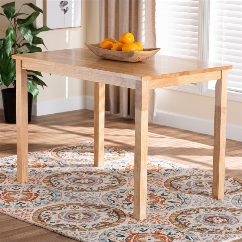 Baxton Studio Eveline Rectangular Modern Wood Dining Table in Natural Brown