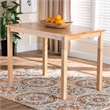 Baxton Studio Eveline Rectangular Modern Wood Dining Table in Natural Brown
