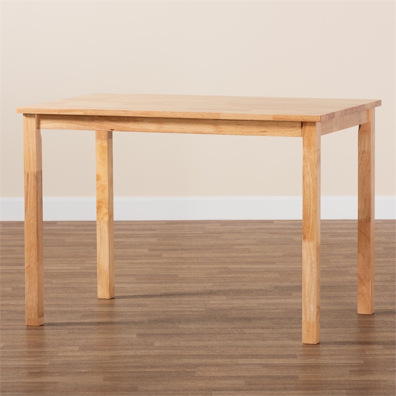 Baxton Studio Eveline Rectangular Modern Wood Dining Table in Natural Brown