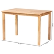 Baxton Studio Eveline Rectangular Modern Wood Dining Table in Natural Brown