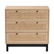 Baxton Studio Cherelle 3-Drawer Mid-Century Wood Storage Cabinet in Brown/Black