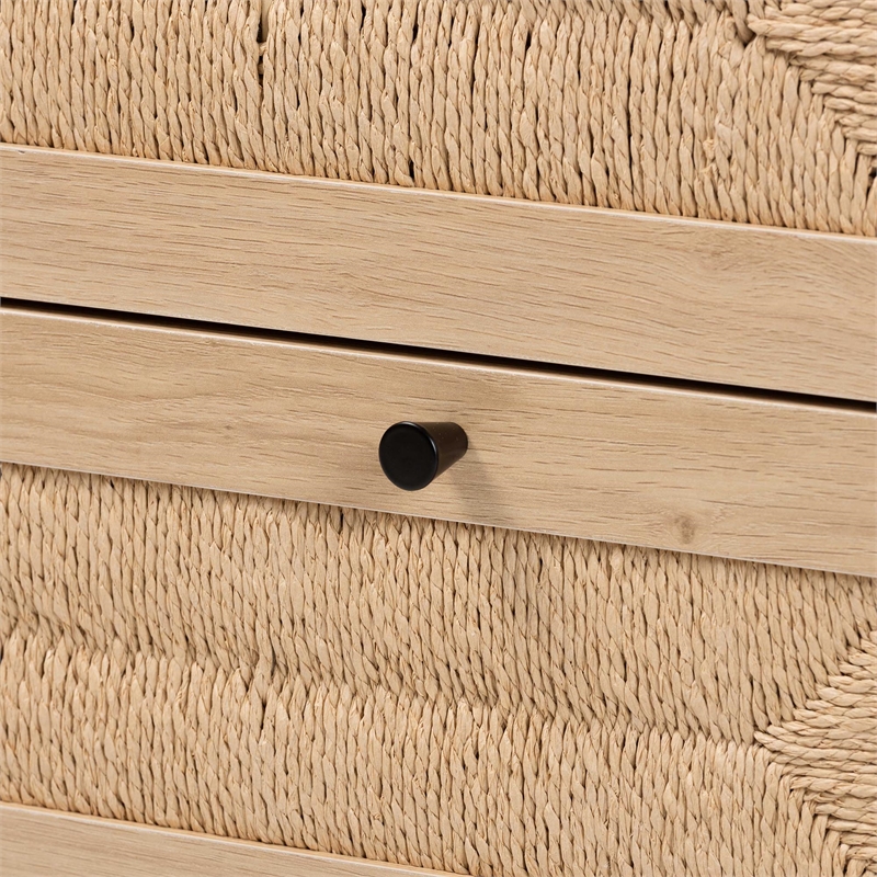 Baxton Studio Cherelle 3-Drawer Mid-Century Wood Storage Cabinet in Brown/Black