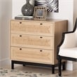 Baxton Studio Cherelle 3-Drawer Mid-Century Wood Storage Cabinet in Brown/Black