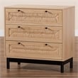 Baxton Studio Cherelle 3-Drawer Mid-Century Wood Storage Cabinet in Brown/Black