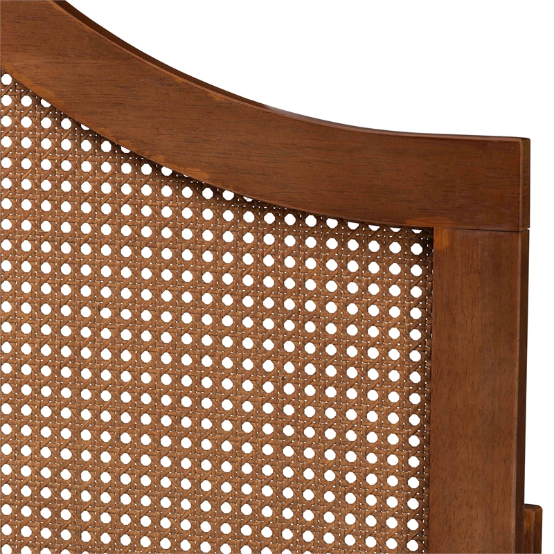 Baxton Studio Camila Ash Walnut Finished Wood Queen Size Headboard with Rattan