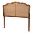 Baxton Studio Leandra Wood & Rattan King Size Headboard in Ash Walnut