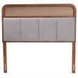 Baxton Studio Esti Wood & Fabric King Size Headboard in Walnut and Gray