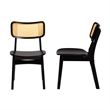 Baxton Studio Tafari Dark Brown Wood and Rattan 2-Piece Dining Chair Set