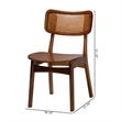 Baxton Studio Tafari Walnut Brown Wood and Rattan 2-Piece Dining Chair Set