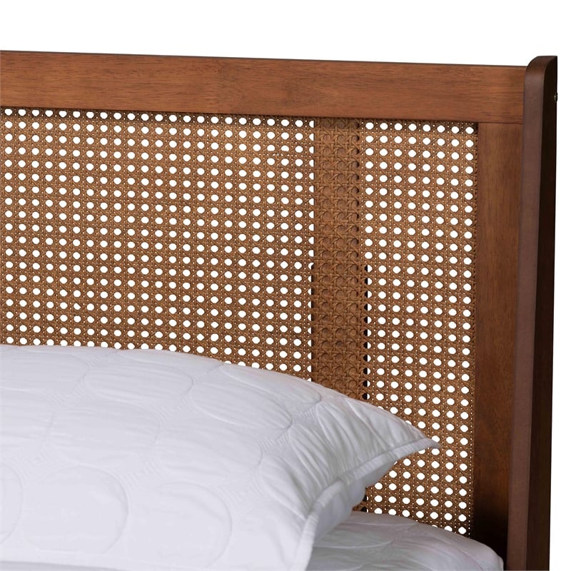 Baxton Studio Aveena Wood Queen Size Platform Bed in Walnut Brown