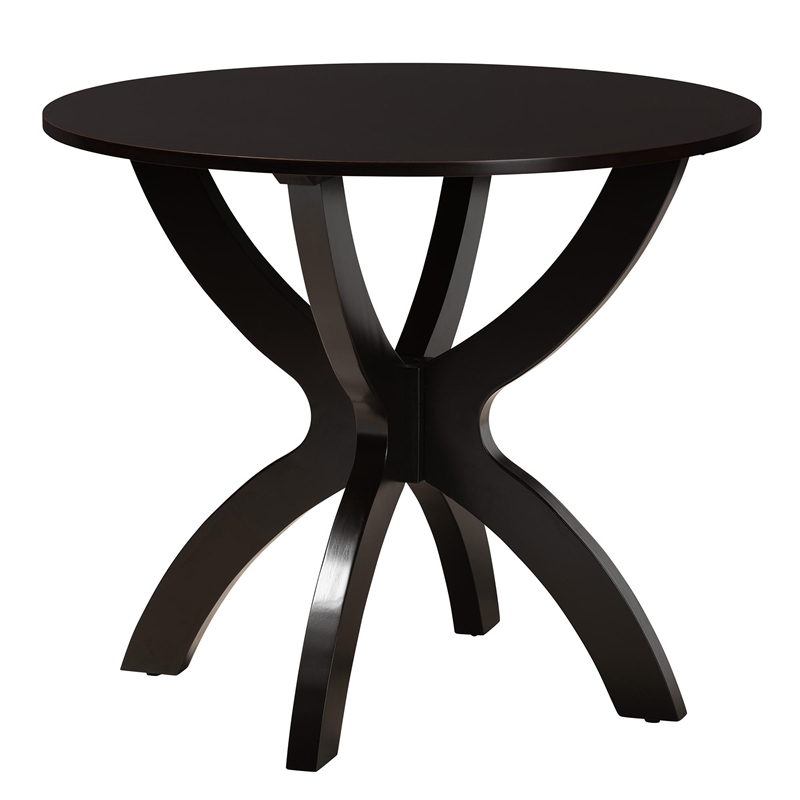 Baxton Studio Noemi 5-Piece Fabric/Wood Dining Set in Dark Brown/Gray