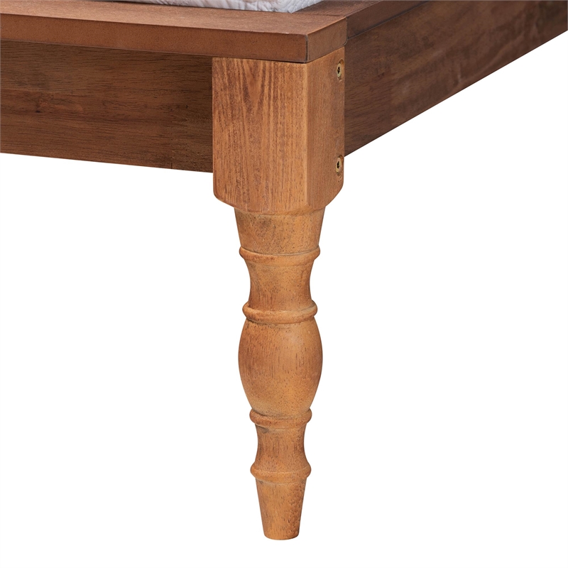 Baxton Studio Eliseo Fabric/Wood Full Size Platform Bed in Dark Gray/Brown