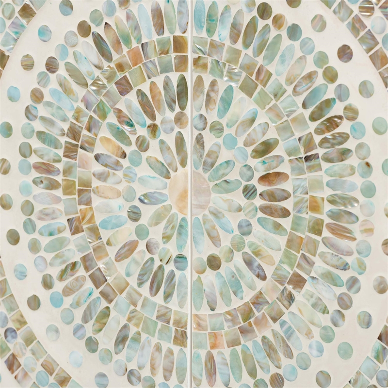 Baxton Studio Quintus Mother of Pearl & Metal Storage Cabinet in Multi-Color