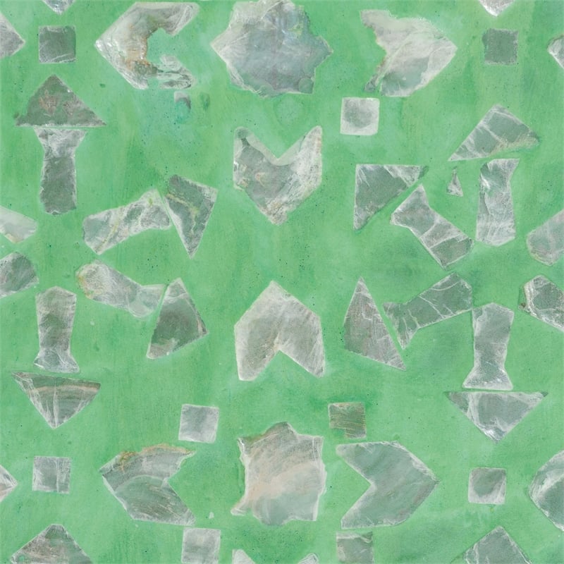 Baxton Studio Didrika Wood & Mother of Pearl Console Table in Seafoam Green