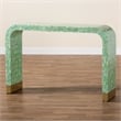 Baxton Studio Didrika Wood & Mother of Pearl Console Table in Seafoam Green