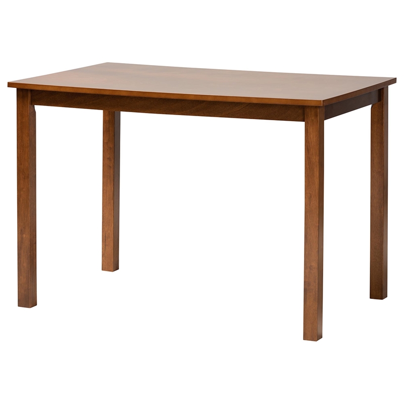 Baxton Studio Jeriah 5-Piece Wood & Rattan Dining Set in Brown