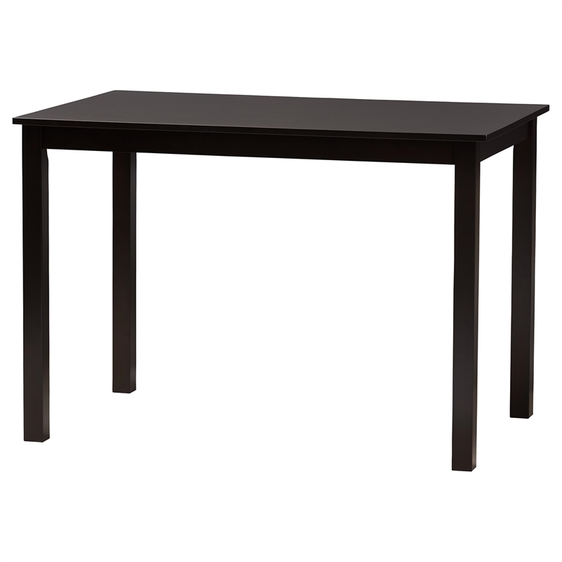 Baxton Studio Estera 5-Piece Wood & Rattan Dining Set in Brown