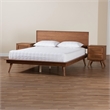 Baxton Studio Melora Walnut Brown Wood and Rattan Full Size 3-Piece Bedroom Set
