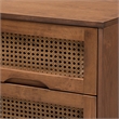 Baxton Studio Melora Walnut Brown Wood and Rattan Full Size 3-Piece Bedroom Set