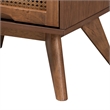 Baxton Studio Melora Brown Wood and Rattan Queen Size 3-Piece Bedroom Set