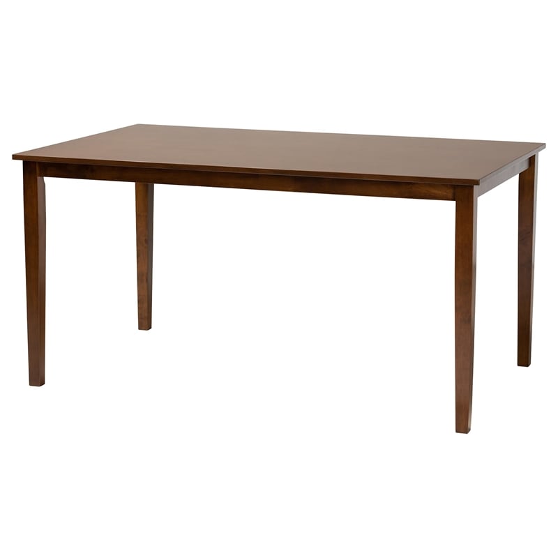 Baxton Studio Jeriah Walnut Brown Wood and Woven Rattan 7-Piece Dining Set