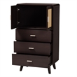 Baxton Studio Giancarlo 3-Drawer Wood Storage Chest with Angled Legs in Brown