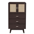 Baxton Studio Giancarlo 3-Drawer Wood Storage Chest with Angled Legs in Brown