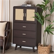 Baxton Studio Giancarlo 3-Drawer Wood Storage Chest with Angled Legs in Brown