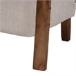Baxton Studio Sage Light Grey Fabric and Brown Wood Arm Chair with Woven Rattan