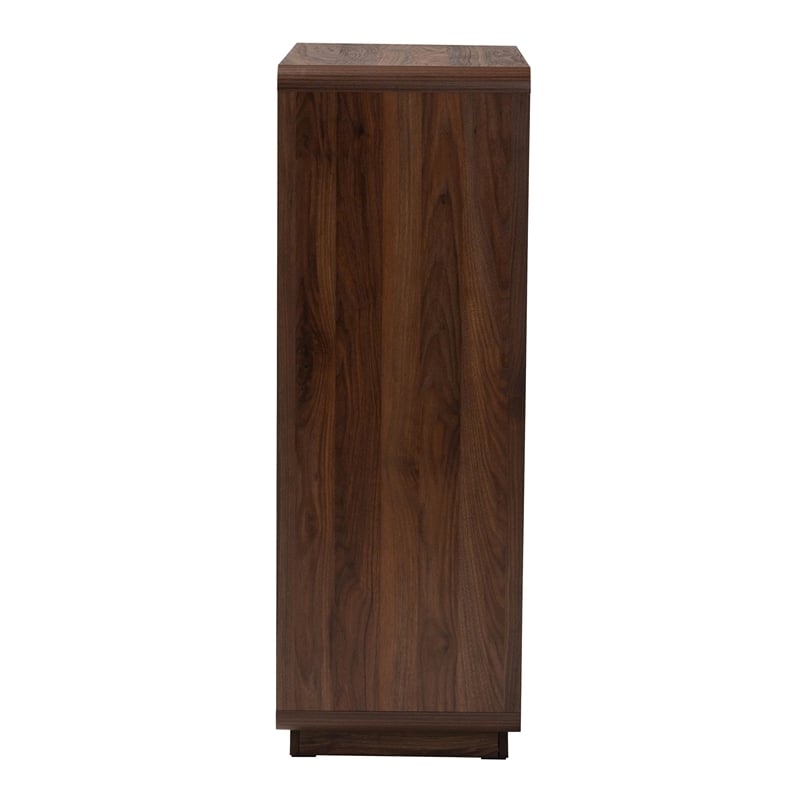 Baxton Studio Jenibelle 5-Drawer Wood Chest with Rounded Corners in Brown