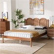 Baxton Studio Thatcher Brown Wood Queen Size Platform Bed with Woven Rattan