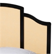 Baxton Studio Librina Black Wood Queen Size Platform Bed with Woven Rattan