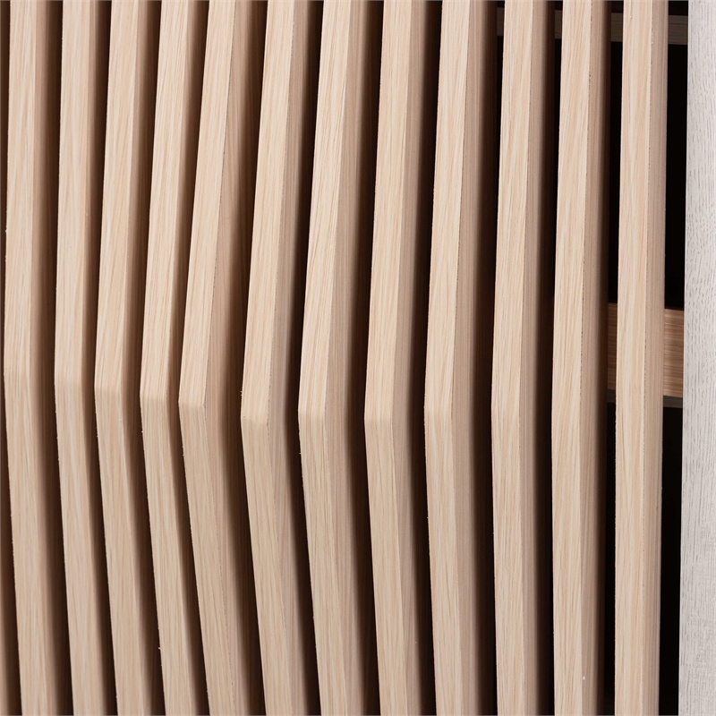 Baxton Studio Simona Light Gray and Brown Wood 2-Door Storage Cabinet