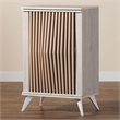 Baxton Studio Simona Light Gray and Brown Wood 2-Door Storage Cabinet
