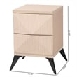 Baxton Studio Draper Two-Tone Light Brown and Black Wood 2-Drawer Nightstand