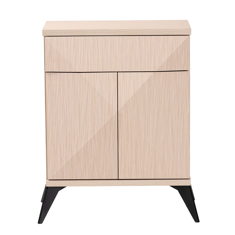 Baxton Studio Draper Light Brown and Black Wood 2-Door Sideboard Buffet