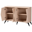 Baxton Studio Draper Light Brown and Black Wood 4-Door Sideboard Buffet