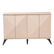 Baxton Studio Draper Light Brown and Black Wood 4-Door Sideboard Buffet