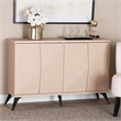 Baxton Studio Draper Light Brown and Black Wood 4-Door Sideboard Buffet