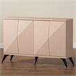 Baxton Studio Draper Light Brown and Black Wood 4-Door Sideboard Buffet
