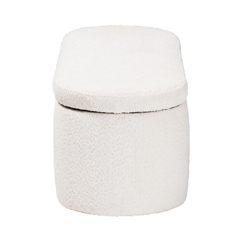 Baxton Studio Lavina Modern White Teddy-Bear Fabric Storage Bench