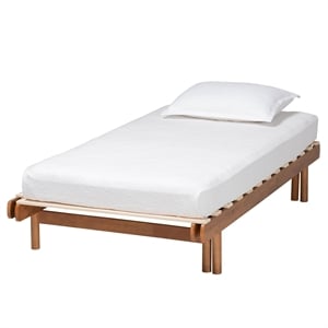 Baxton Studio Bolivia Walnut Brown Wood Expandable Twin to King Bed Frame