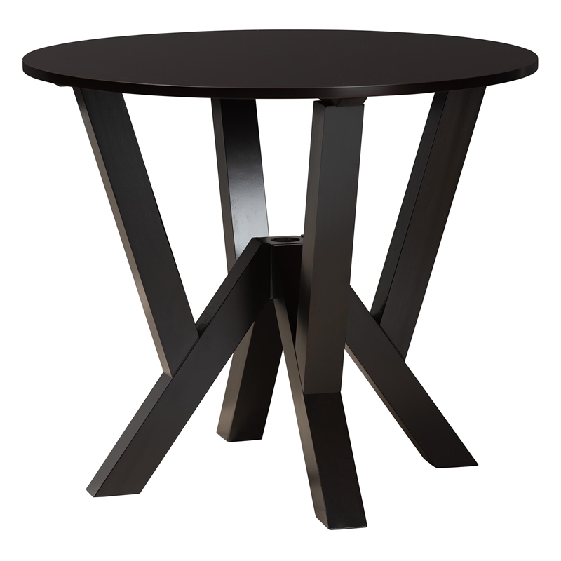 Baxton Studio Elise Sand Fabric and Dark Brown Wood 5-Piece Dining Set