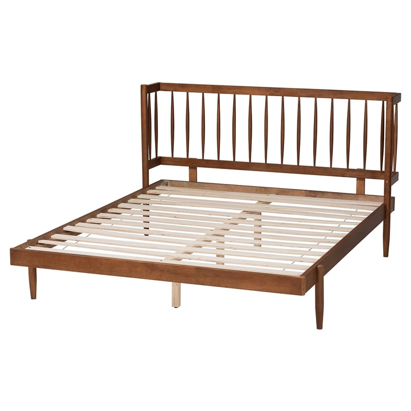 Baxton Studio Calderon Walnut Brown Finished Wood Queen Size Platform Bed