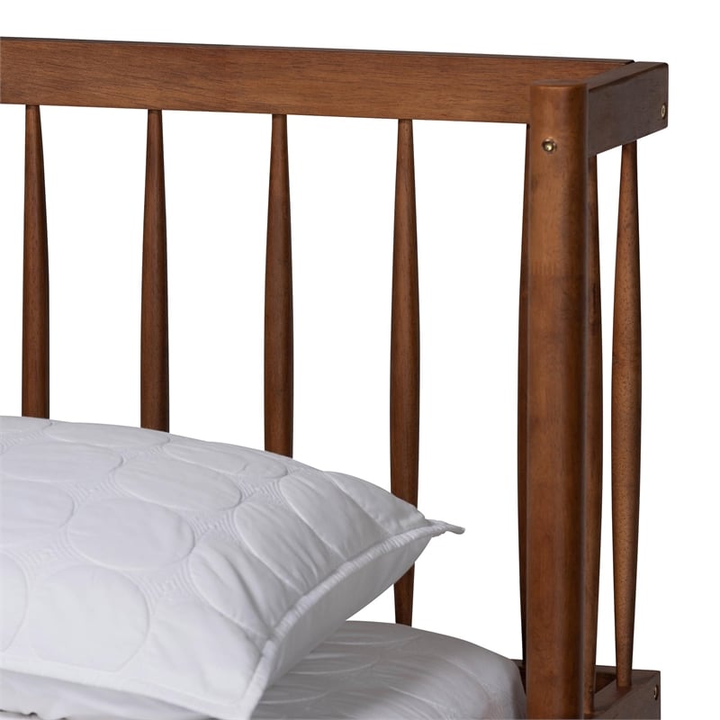Baxton Studio Calderon Walnut Brown Finished Wood Queen Size Platform Bed