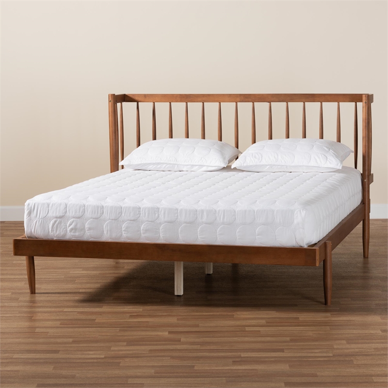 Baxton Studio Calderon Walnut Brown Finished Wood Queen Size Platform Bed
