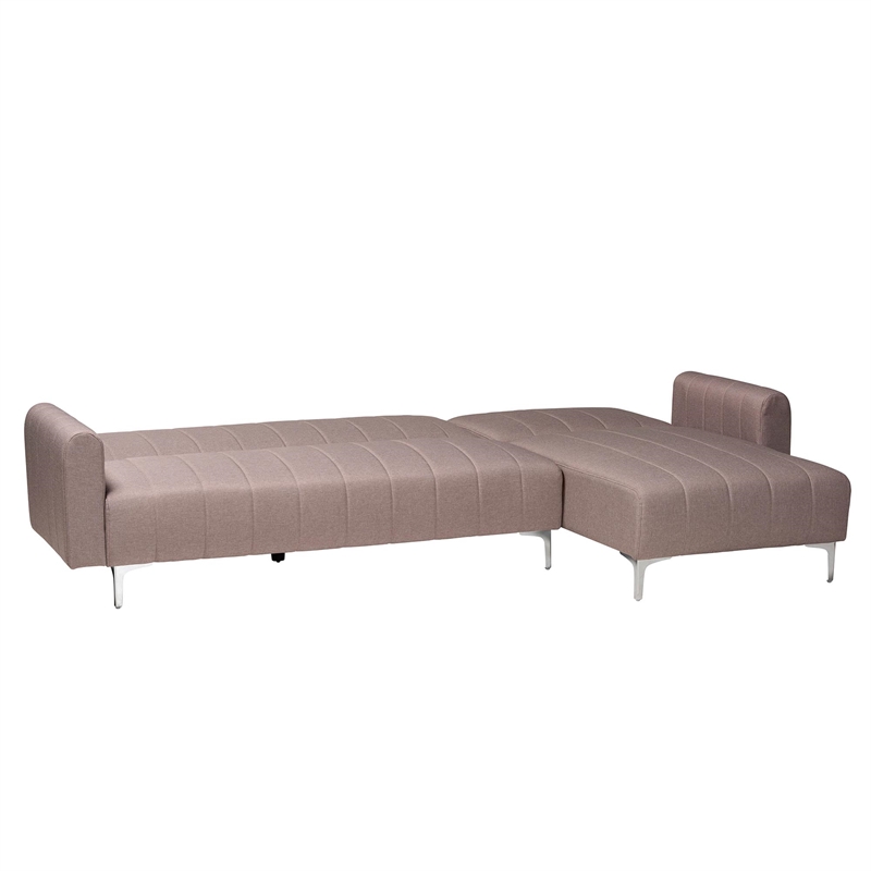 Baxton Studio Lanoma Clay Fabric Upholstered Convertible Sleeper Sofa
