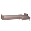 Baxton Studio Lanoma Clay Fabric Upholstered Convertible Sleeper Sofa